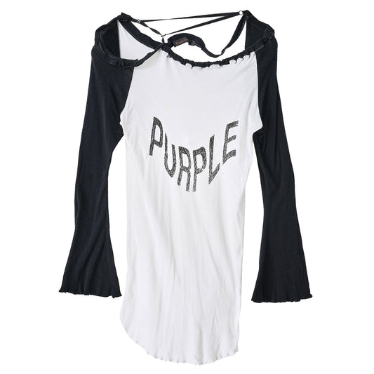 PURPLE LONG SLEEVE TOP / WHITE&BLACK