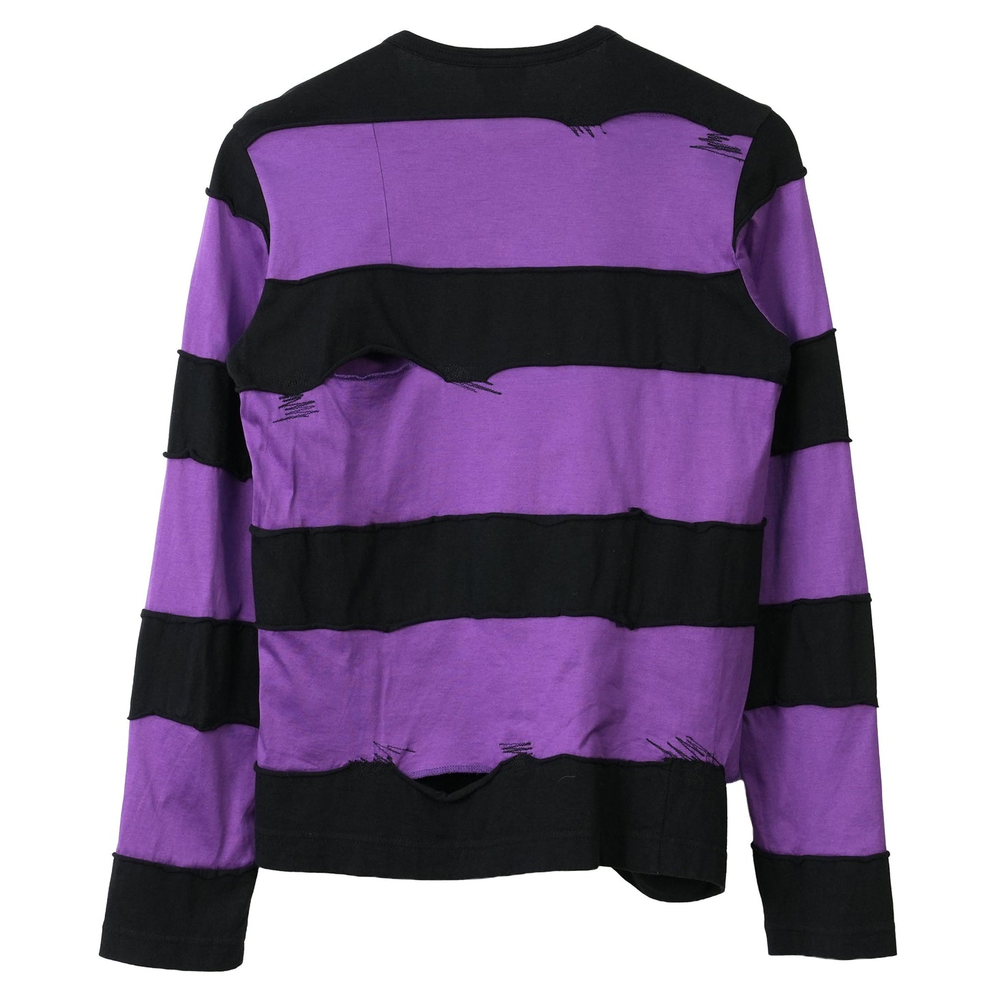 STRIPE LONG SLEEVE TOP / BLACK&PURPLE