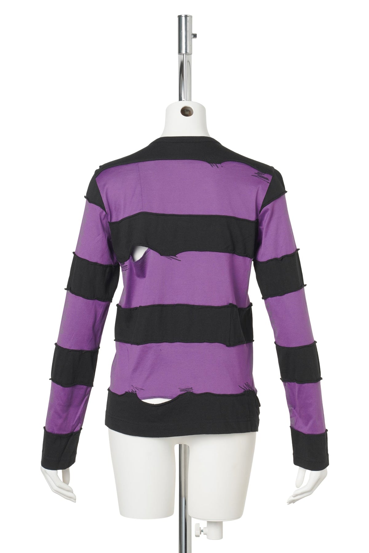 STRIPE LONG SLEEVE TOP / BLACK&PURPLE