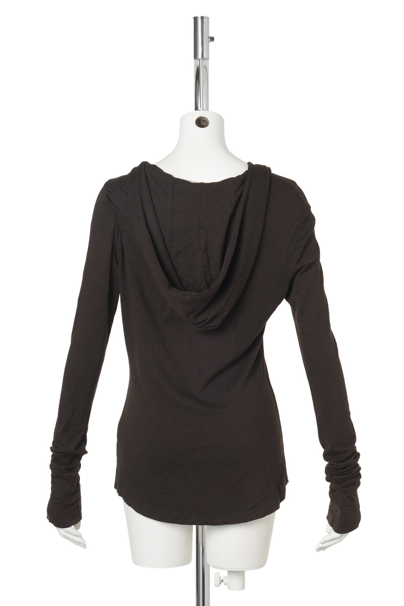 HOODED LONG SLEEVE TOP / BLACK