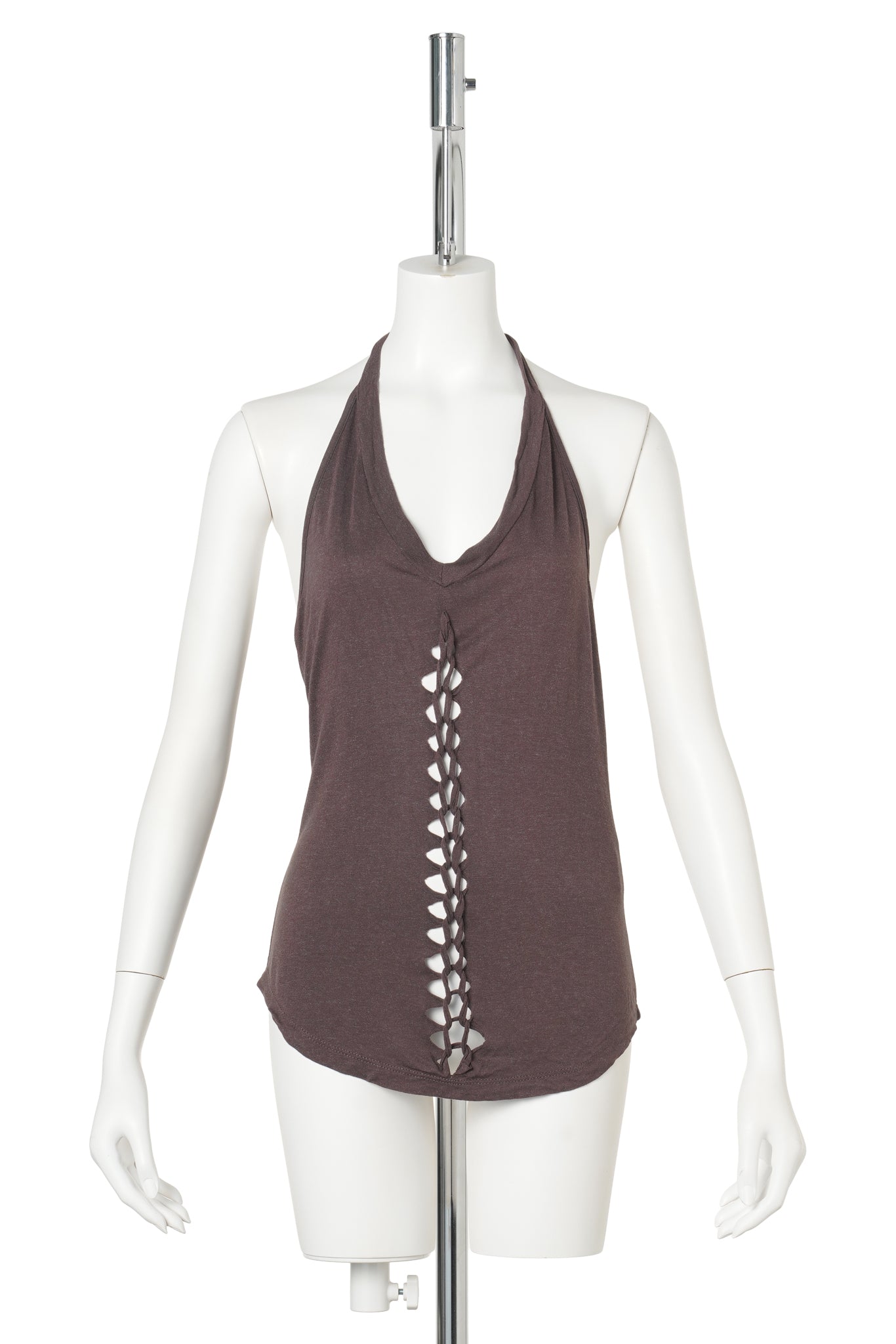 HALTER NECK TOP / DARK BROWN