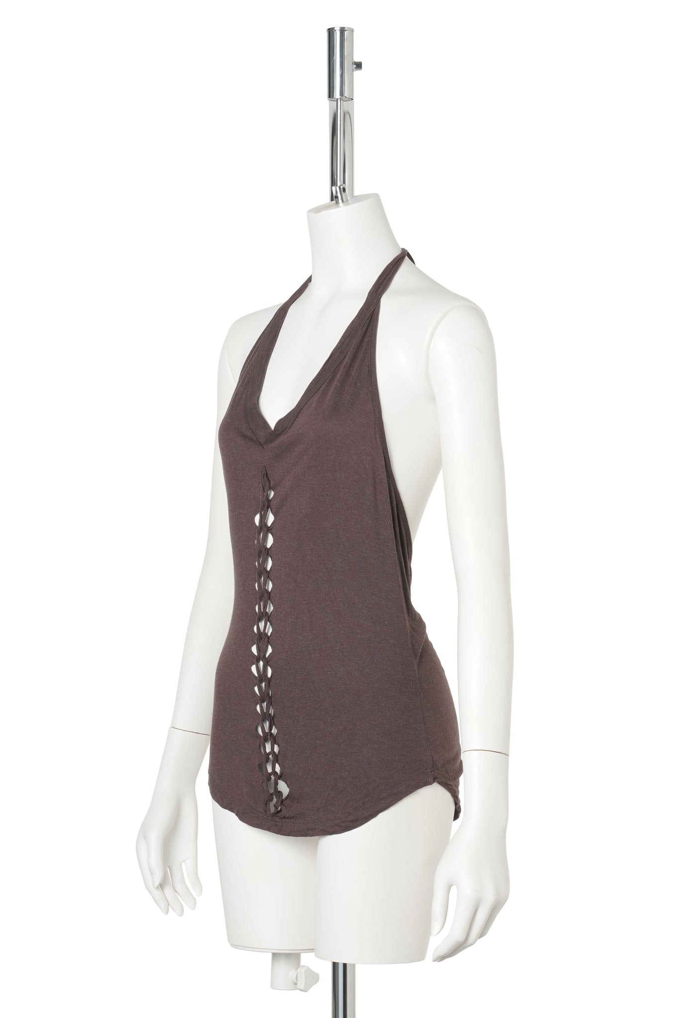 HALTER NECK TOP / DARK BROWN