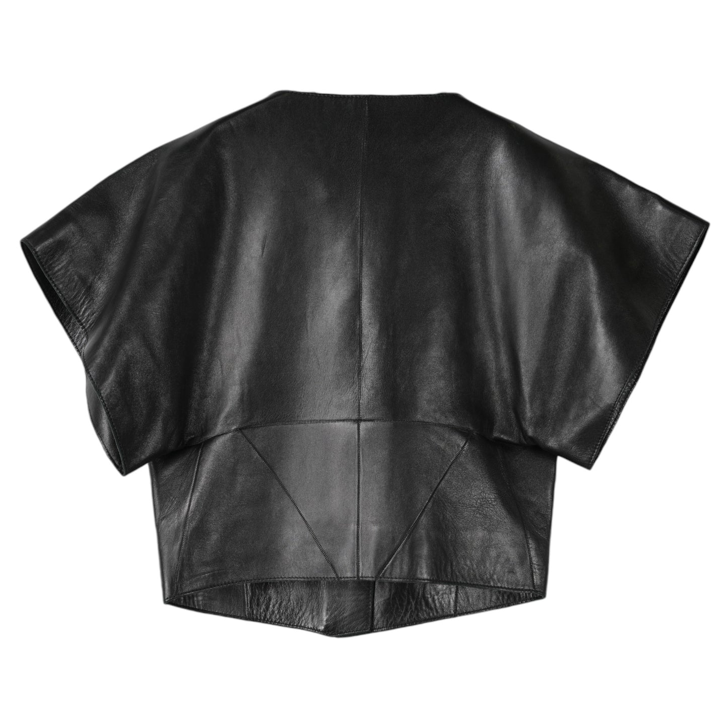 LEATHER ZIPPERED TOP / BLACK