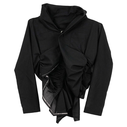 ASYMMETRY CROPPED JACKET / BLACK