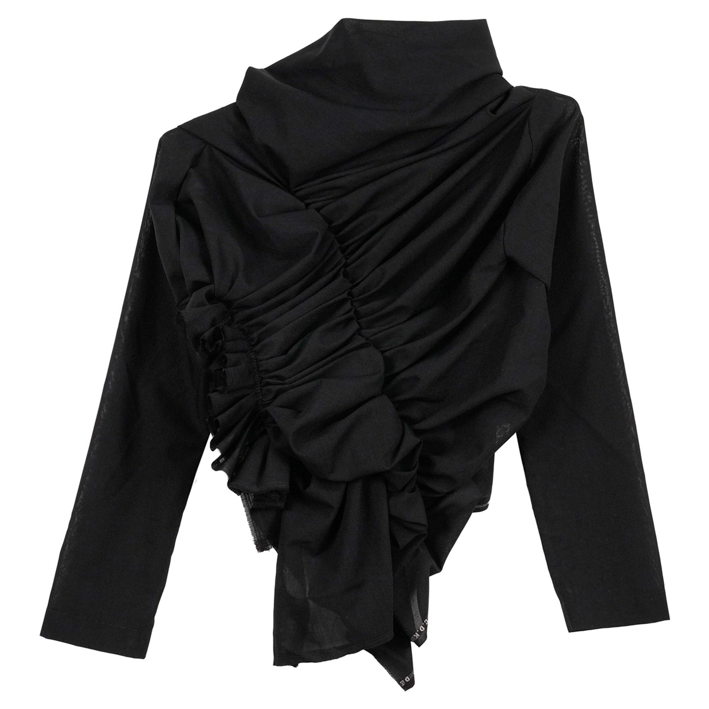 ASYMMETRY CROPPED JACKET / BLACK