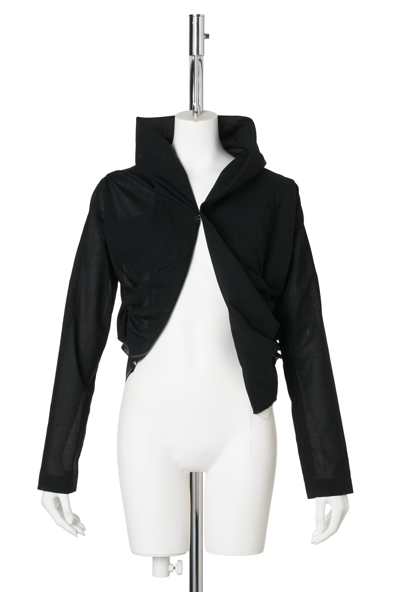 ASYMMETRY CROPPED JACKET / BLACK