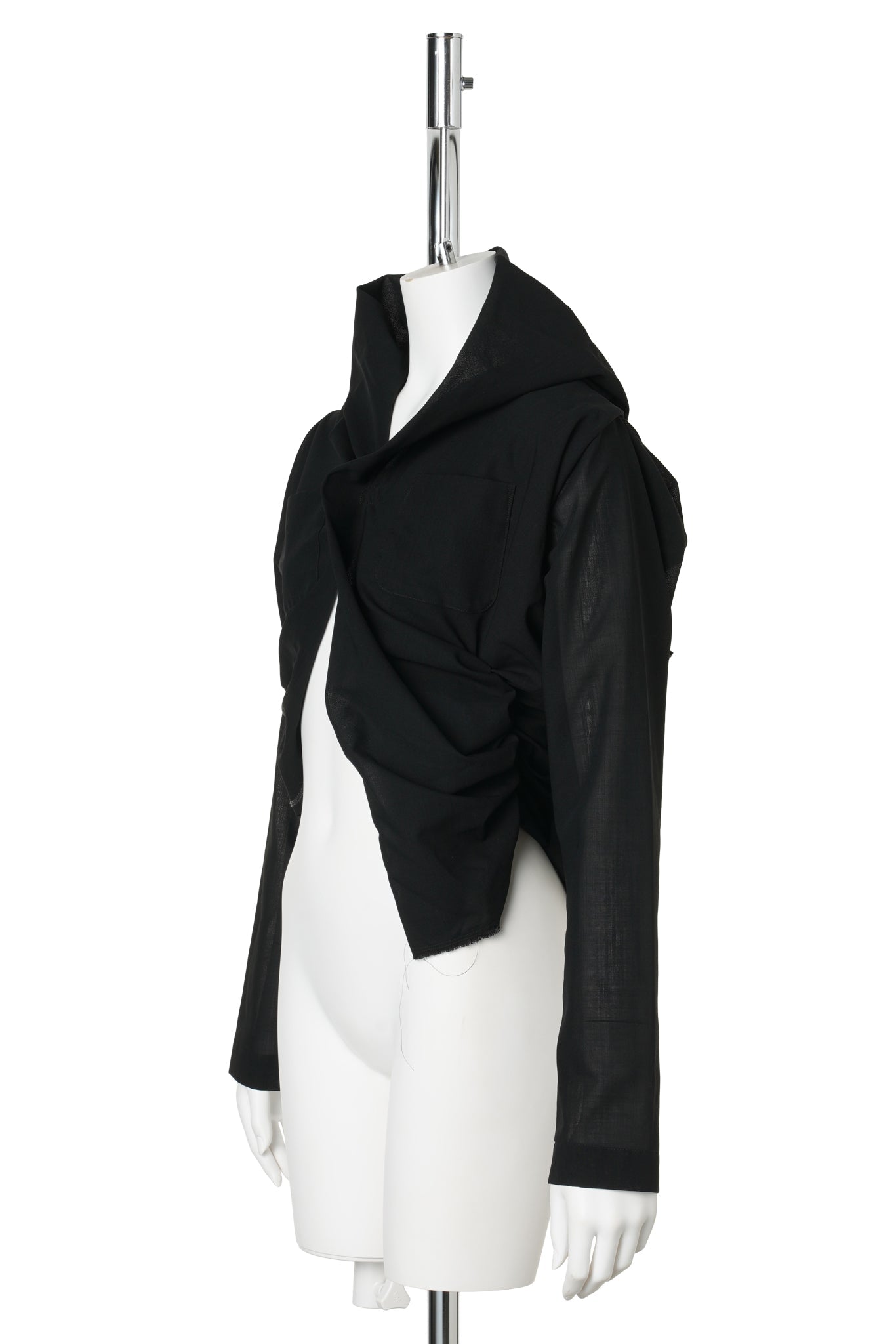 ASYMMETRY CROPPED JACKET / BLACK