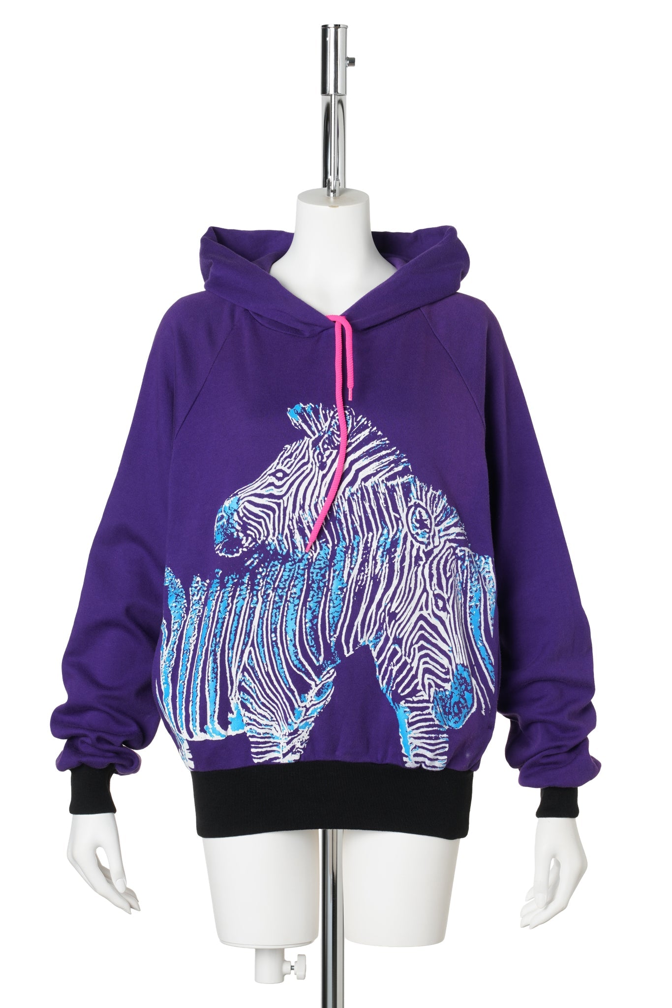 ZEBRA PRINT HOODIE / PURPLE