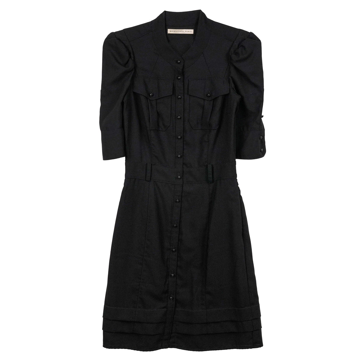 HALF SLEEVE DRESS / BLACK
