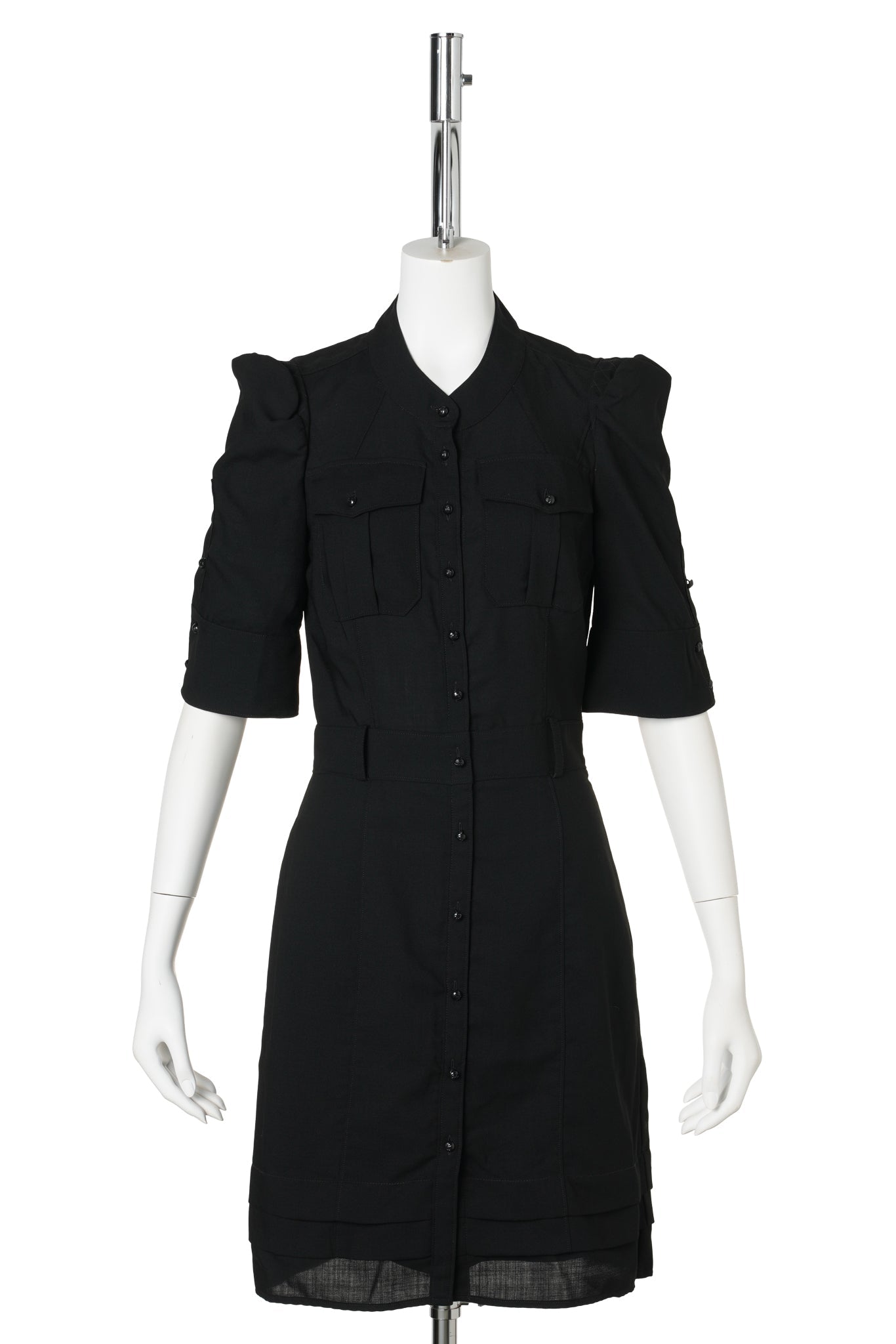 HALF SLEEVE DRESS / BLACK