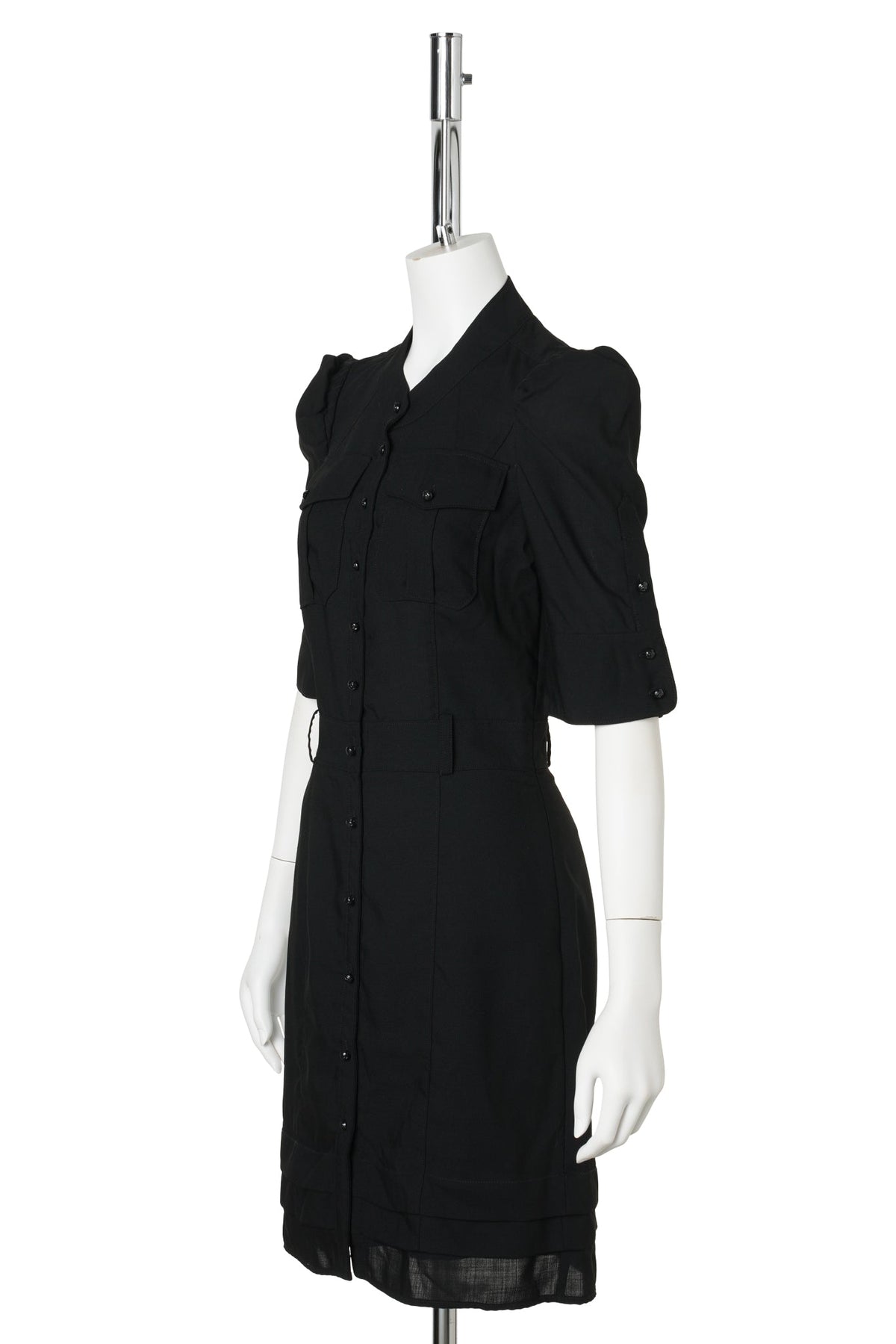 HALF SLEEVE DRESS / BLACK