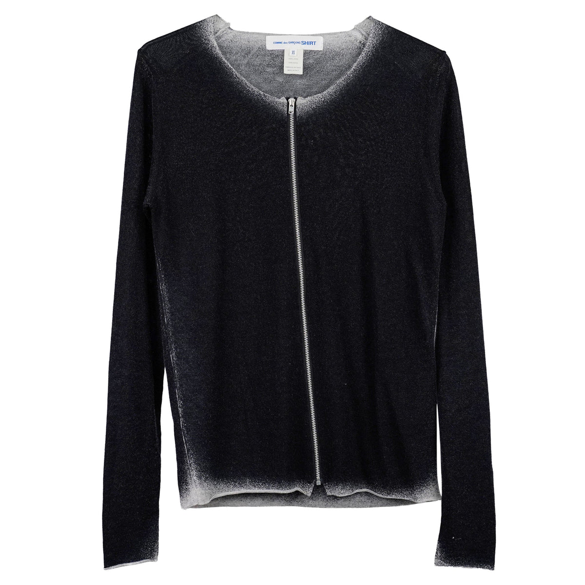GRADATION ZIPUP CARDIGAN / BLACK&WHITE