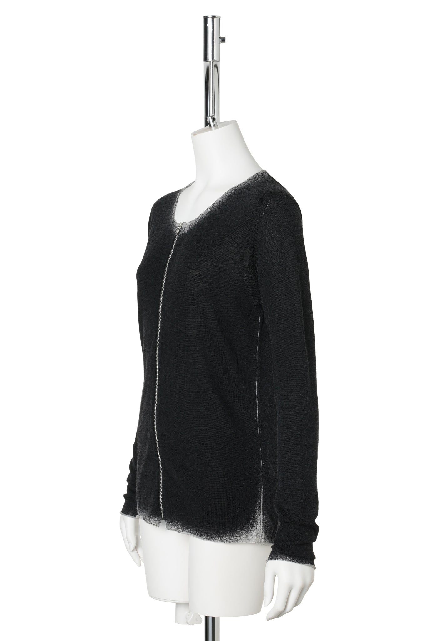 GRADATION ZIPUP CARDIGAN / BLACK&WHITE
