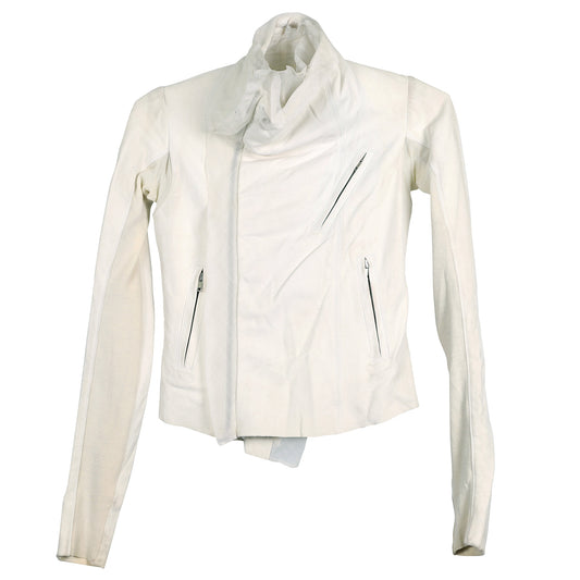 LAYERED LEATHER JACKET / IVORY