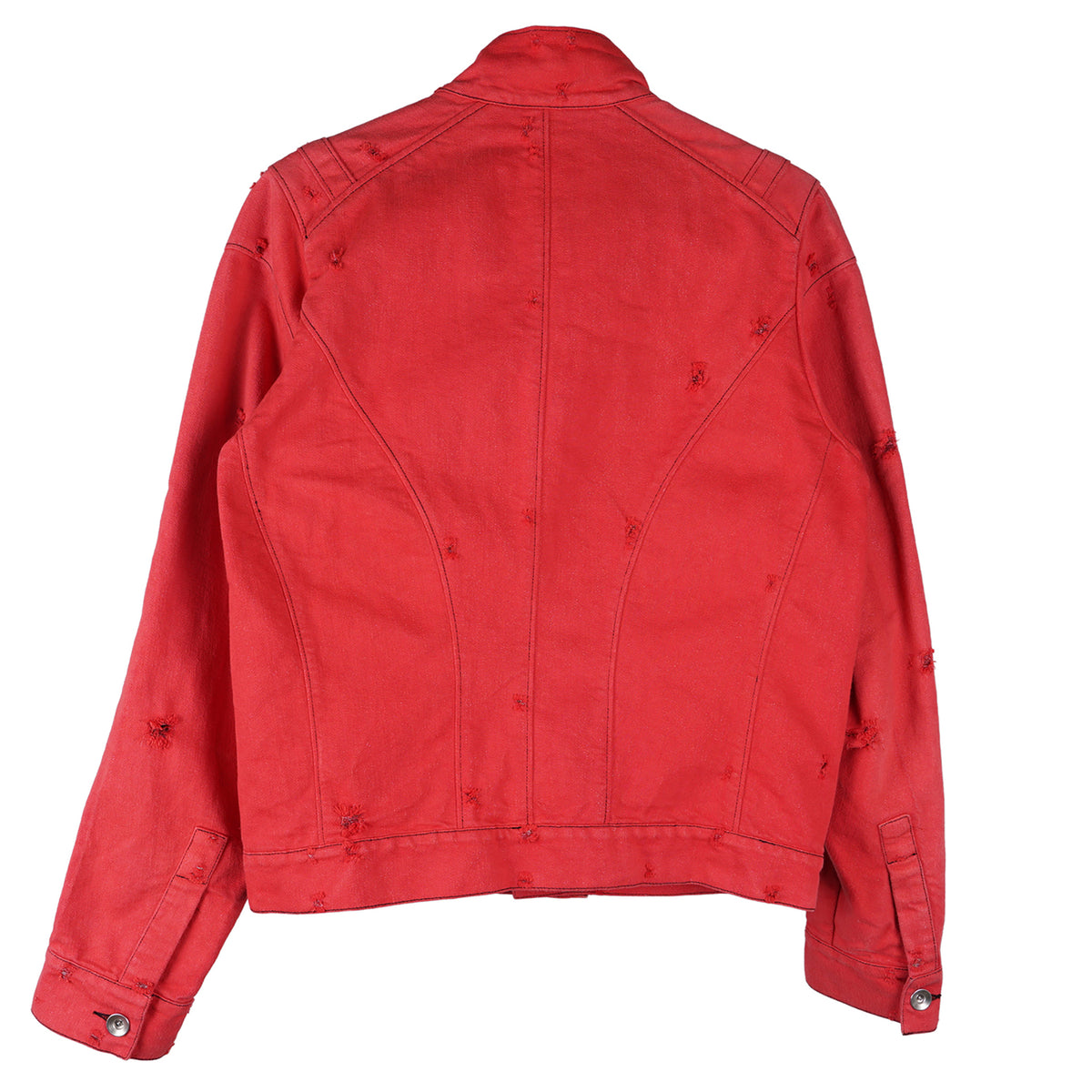 DAMAGED BIKER JACKET / ORANGE