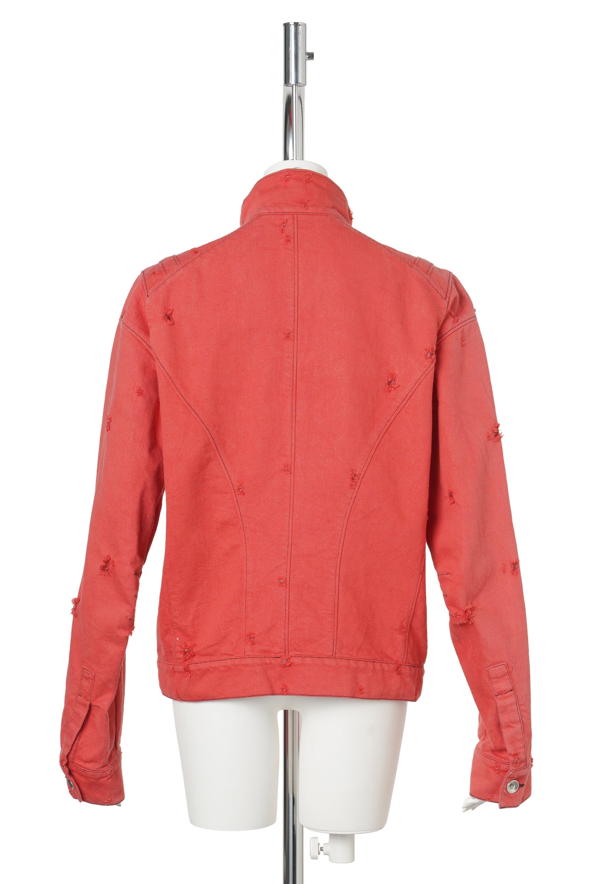 DAMAGED BIKER JACKET / ORANGE