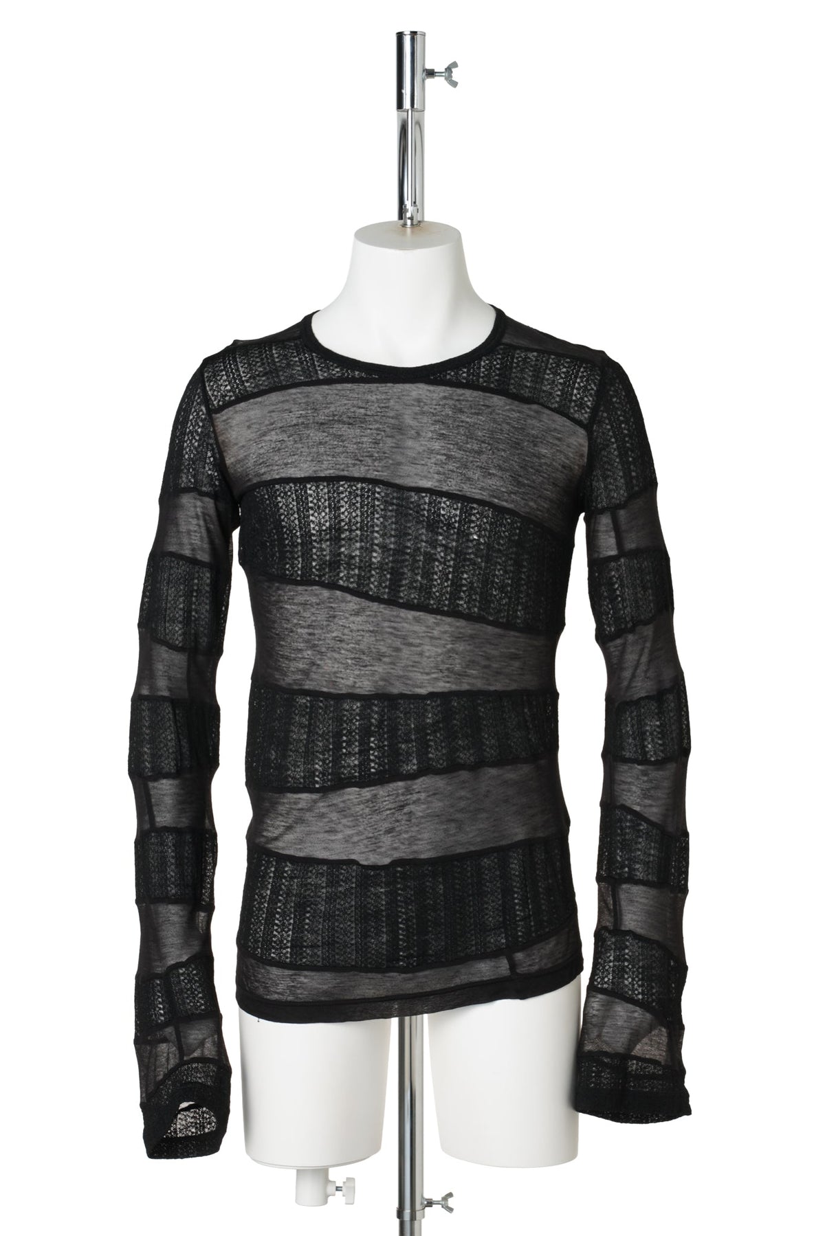 BLACK ON BLACK STRIPE SWEATER / BLACK