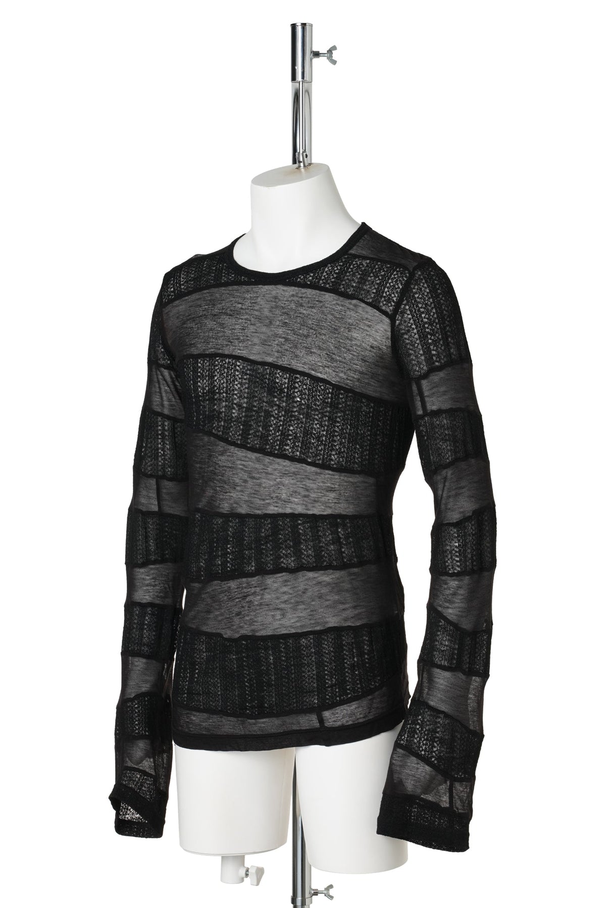 BLACK ON BLACK STRIPE SWEATER / BLACK