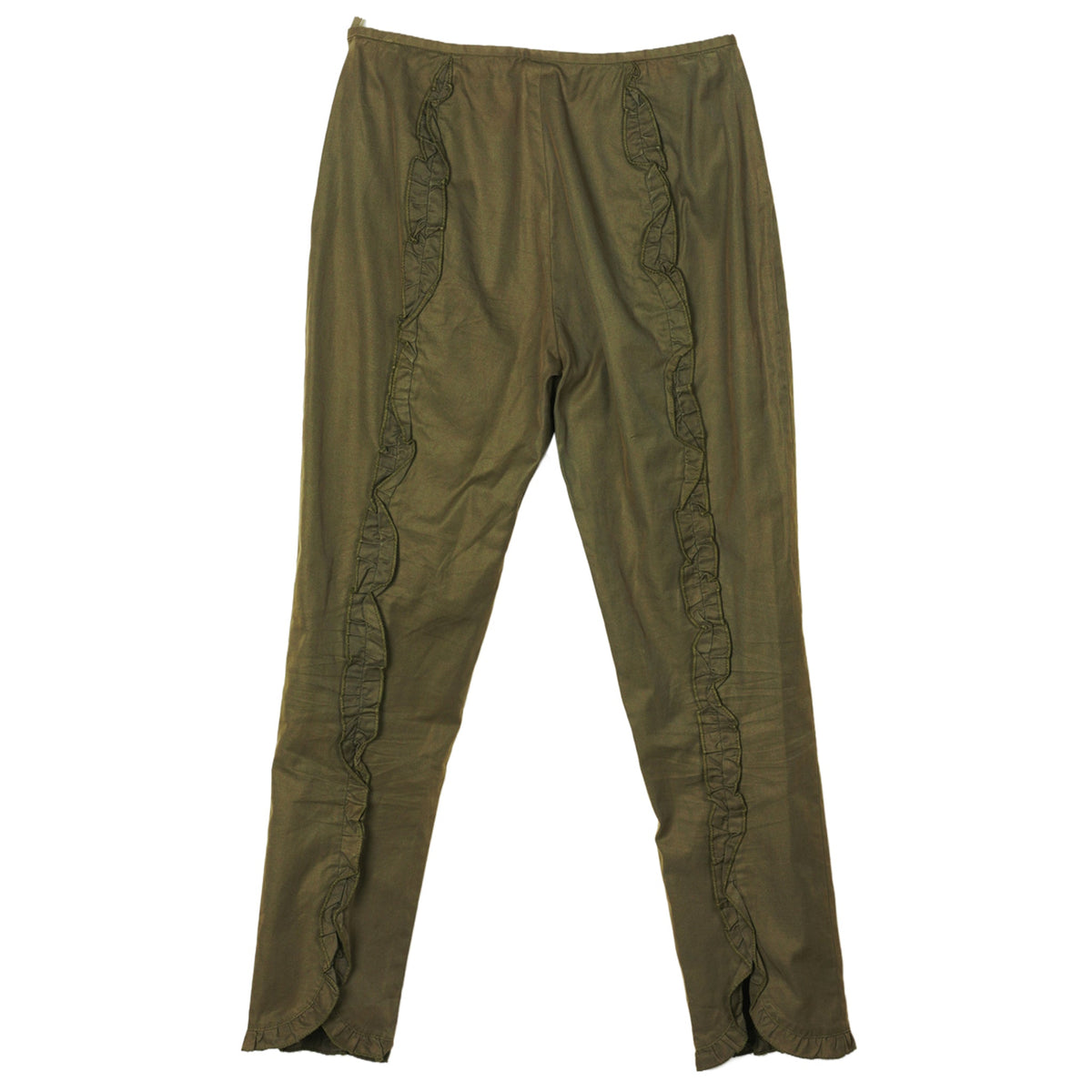 BACK FRILL PANTS / KHAKI