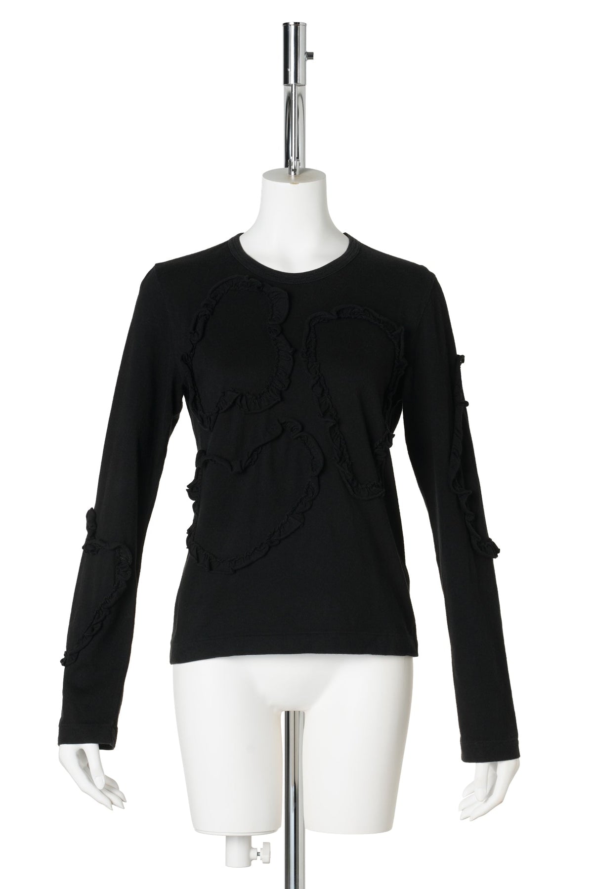 PATCHWORK LONG SLEEVE TOP / BLACK