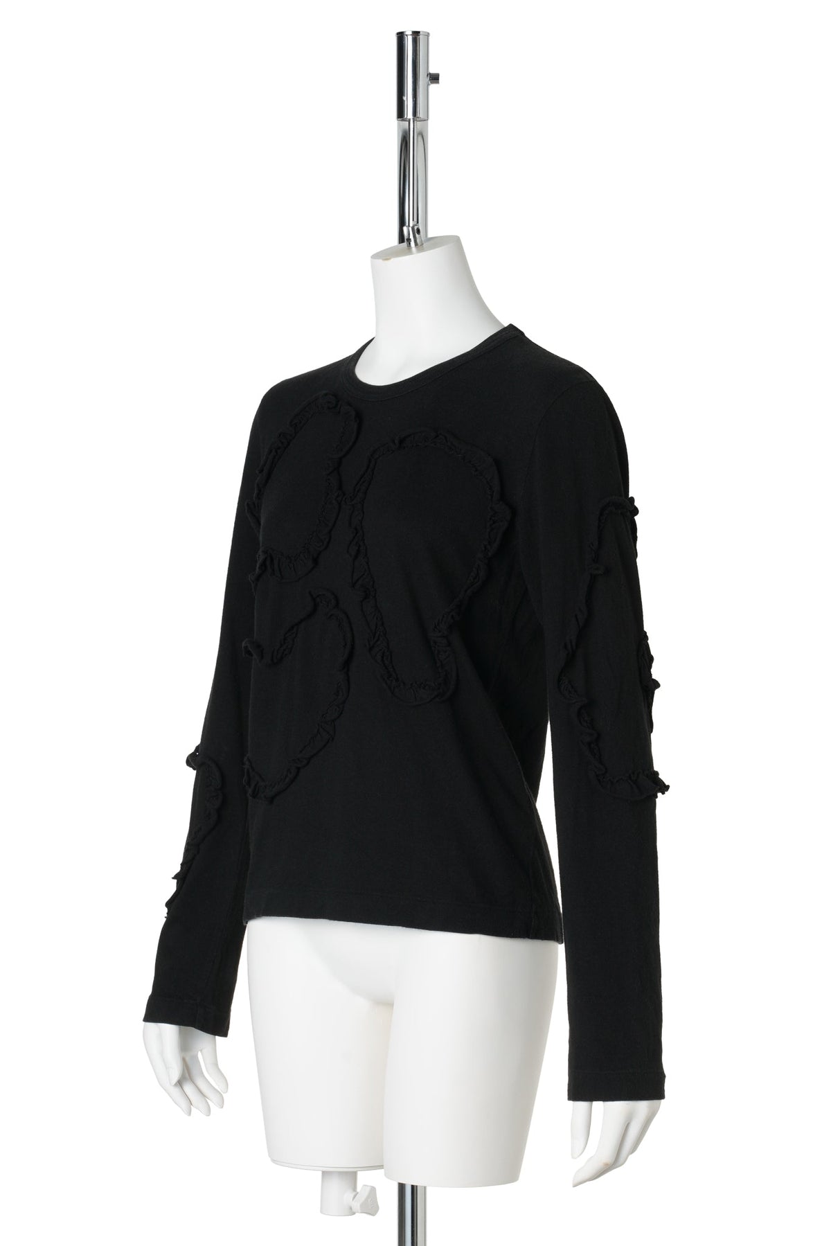 PATCHWORK LONG SLEEVE TOP / BLACK