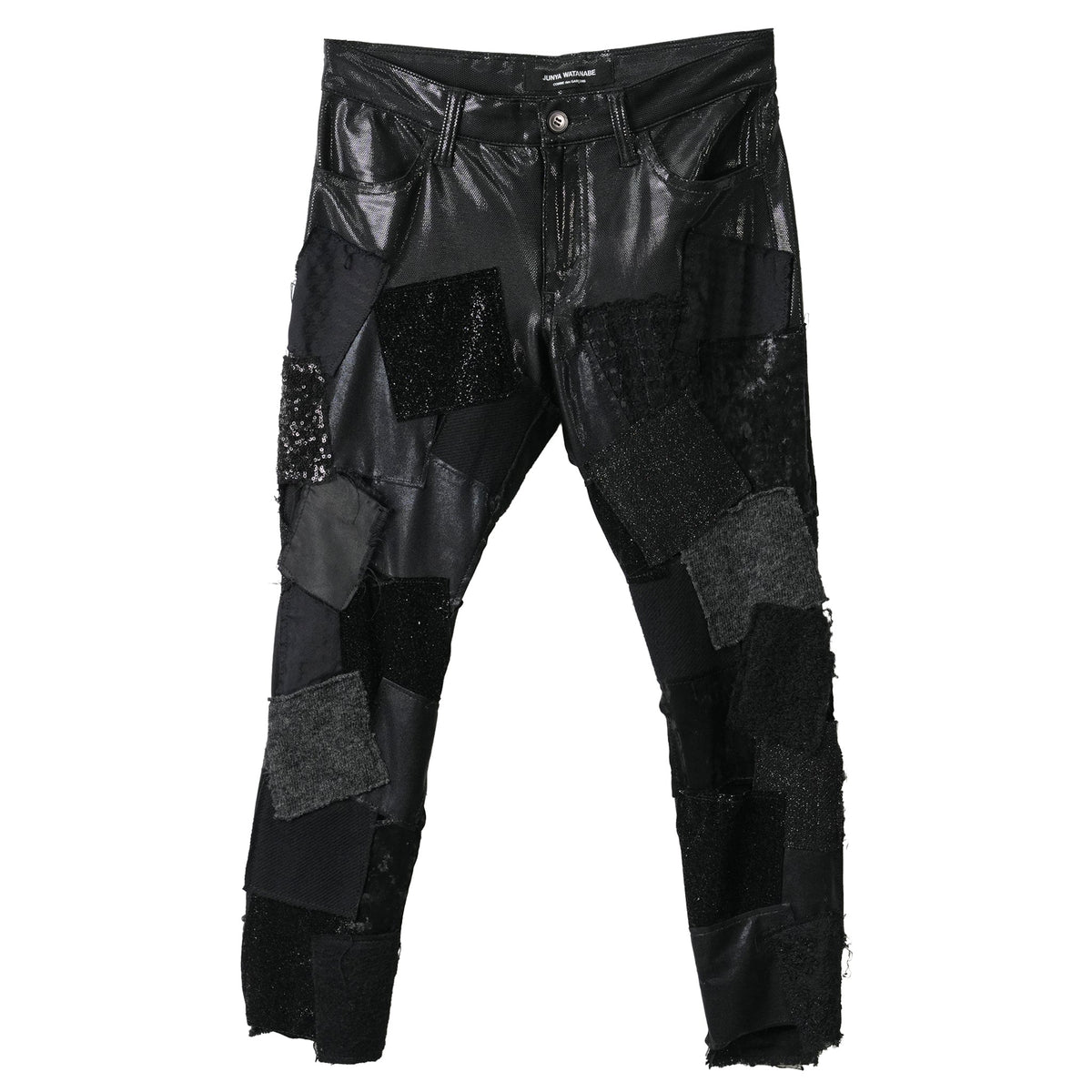 PATCHWORK SKINNY PANTS / BLACK