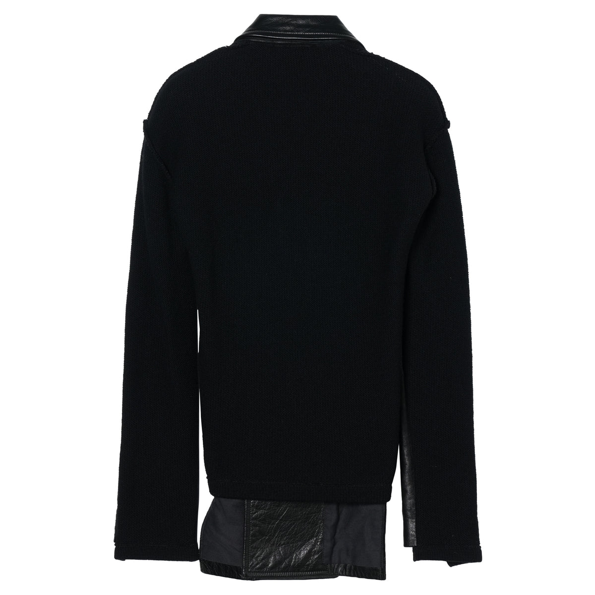 LEATHER & KNITTED JACKET / BLACK