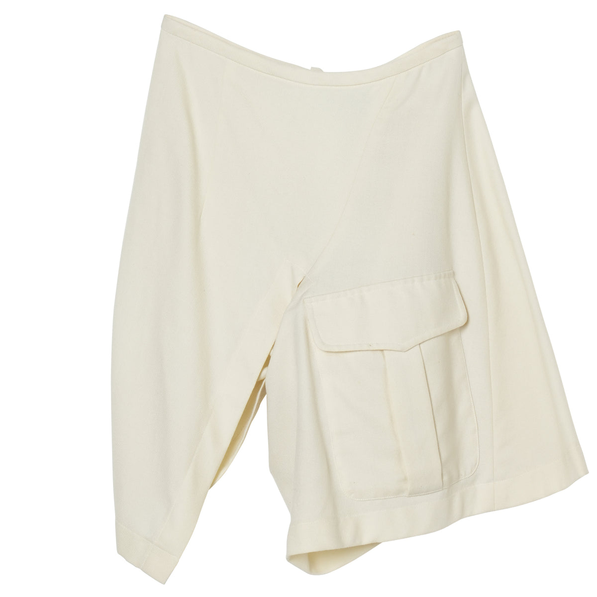 ASYMMETRY CARGO SHORTS / CREAM