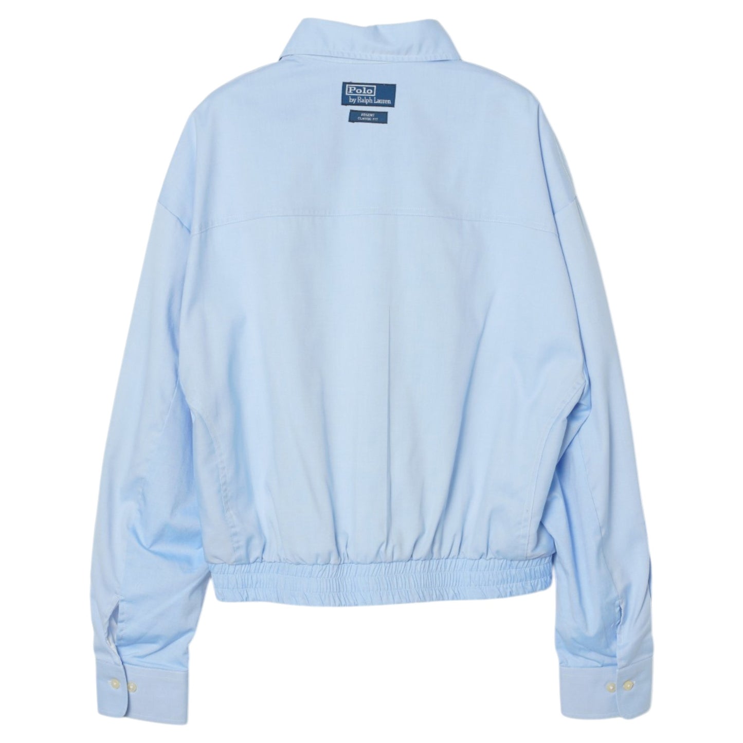 LACE-TRIMMED HARRINGTON JACKET / BLUE
