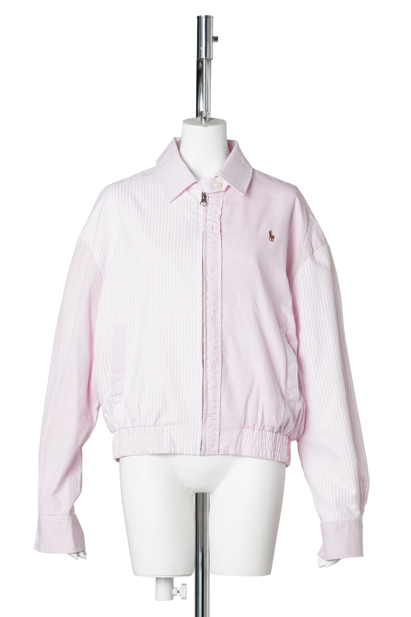 COLOR-BLOCK HARRINGTON JACKET / PINK/PURPLE