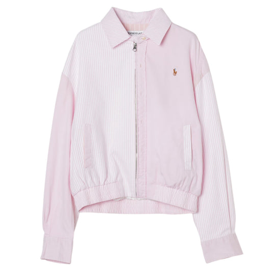 COLOR-BLOCK HARRINGTON JACKET / PINK/PURPLE