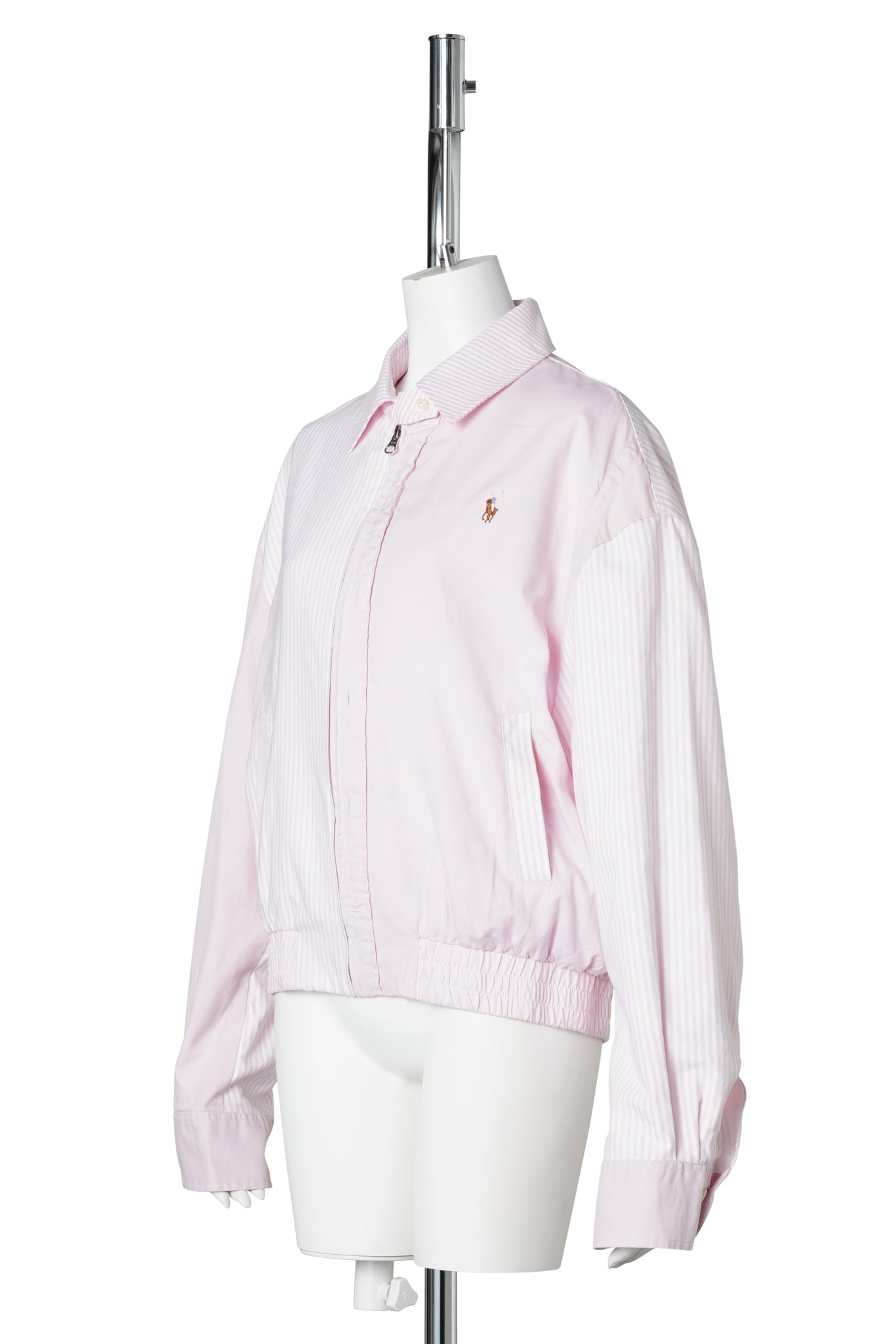 COLOR-BLOCK HARRINGTON JACKET / PINK/PURPLE