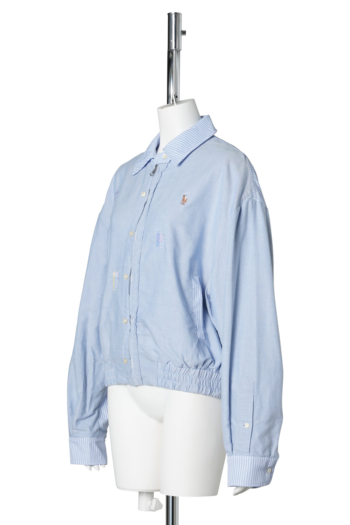 EMBROIDERED HARRINGTON JACKET / BLUE