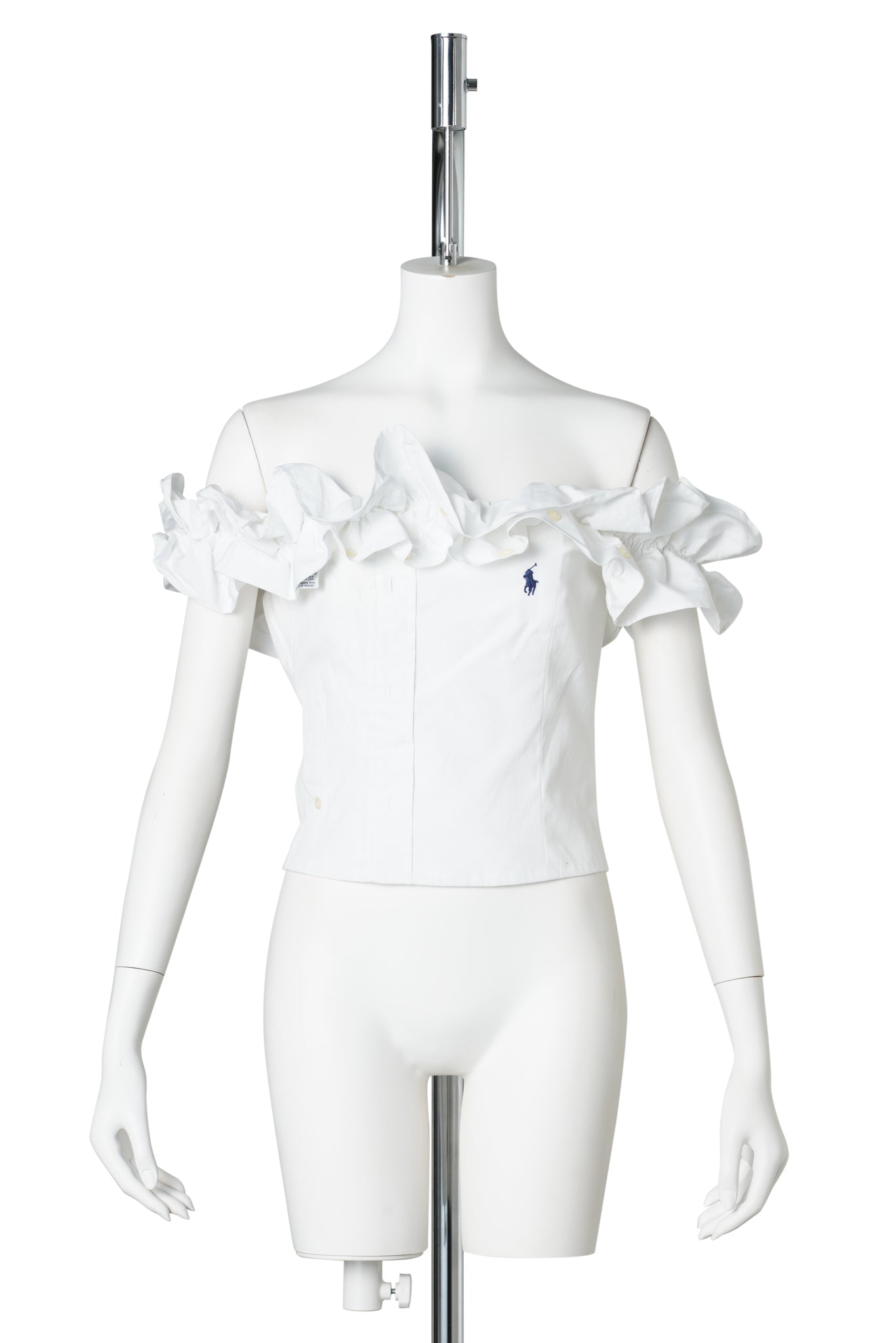 OFF-SHOULDER PEPLUM TOP / WHITE