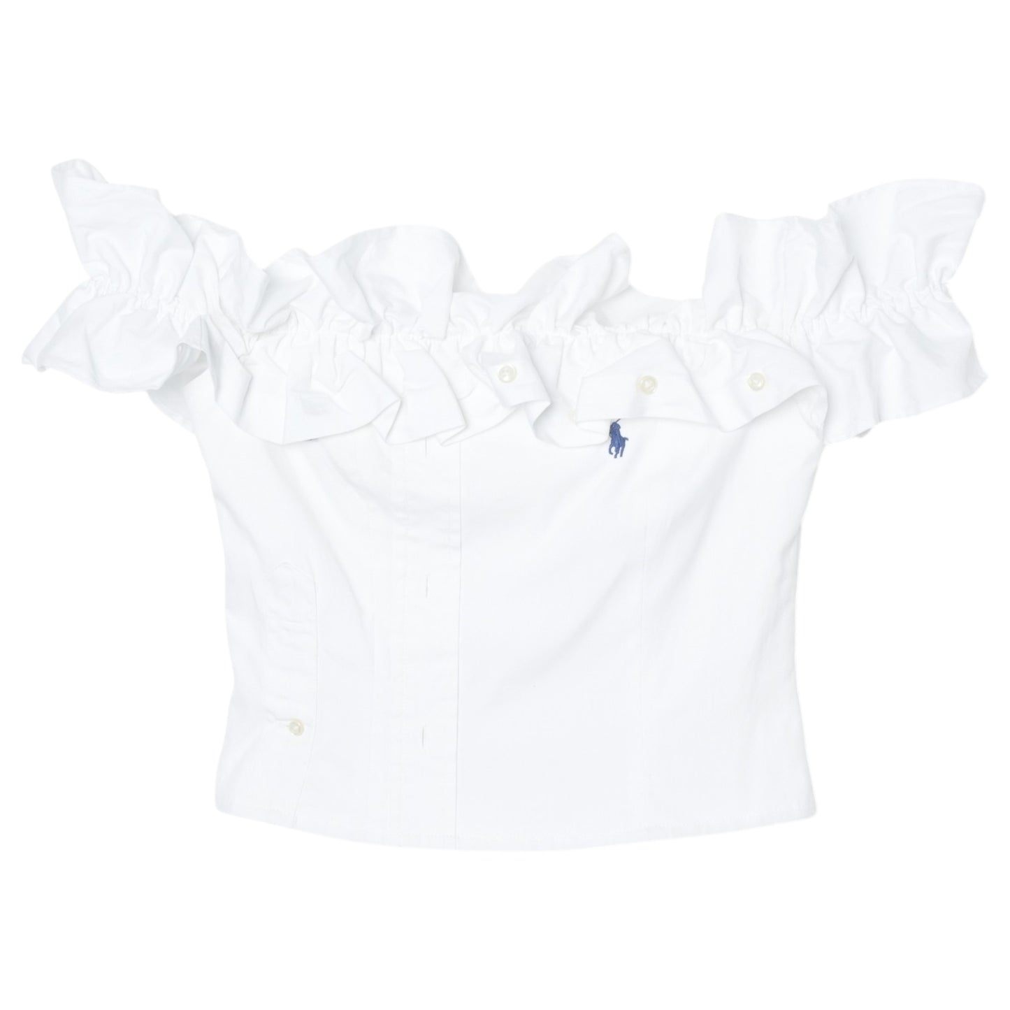 OFF-SHOULDER PEPLUM TOP / WHITE