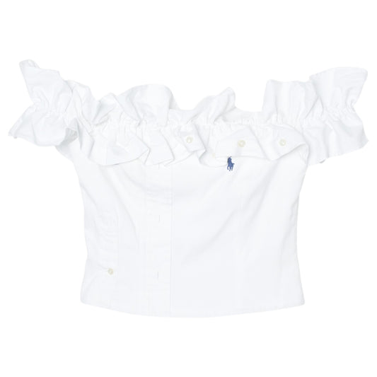 OFF-SHOULDER PEPLUM TOP / WHITE