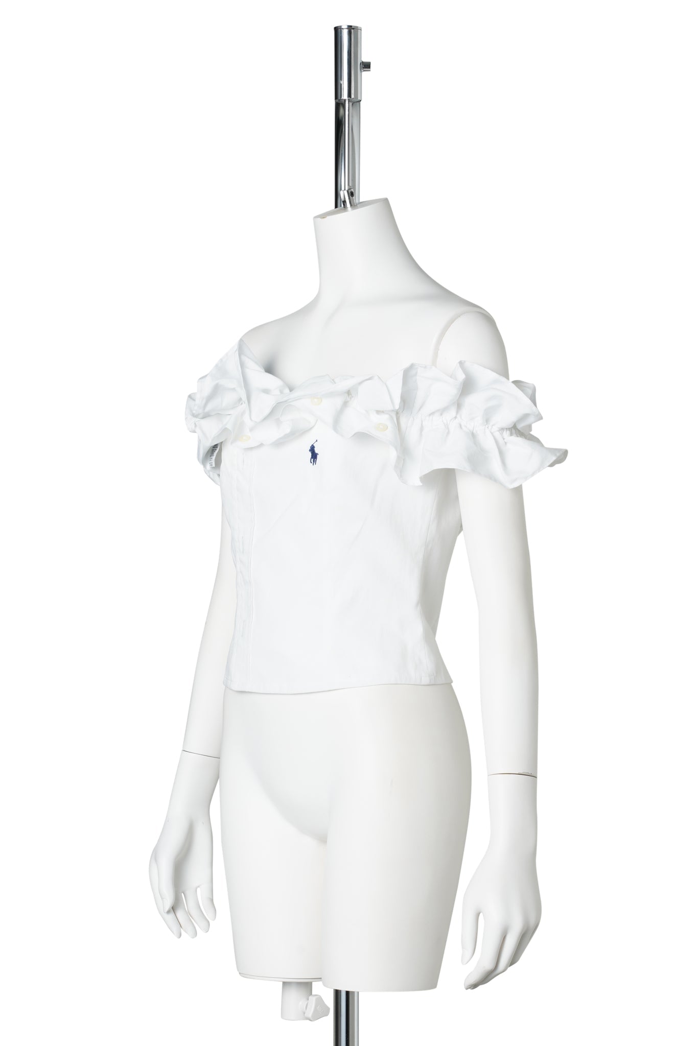OFF-SHOULDER PEPLUM TOP / WHITE