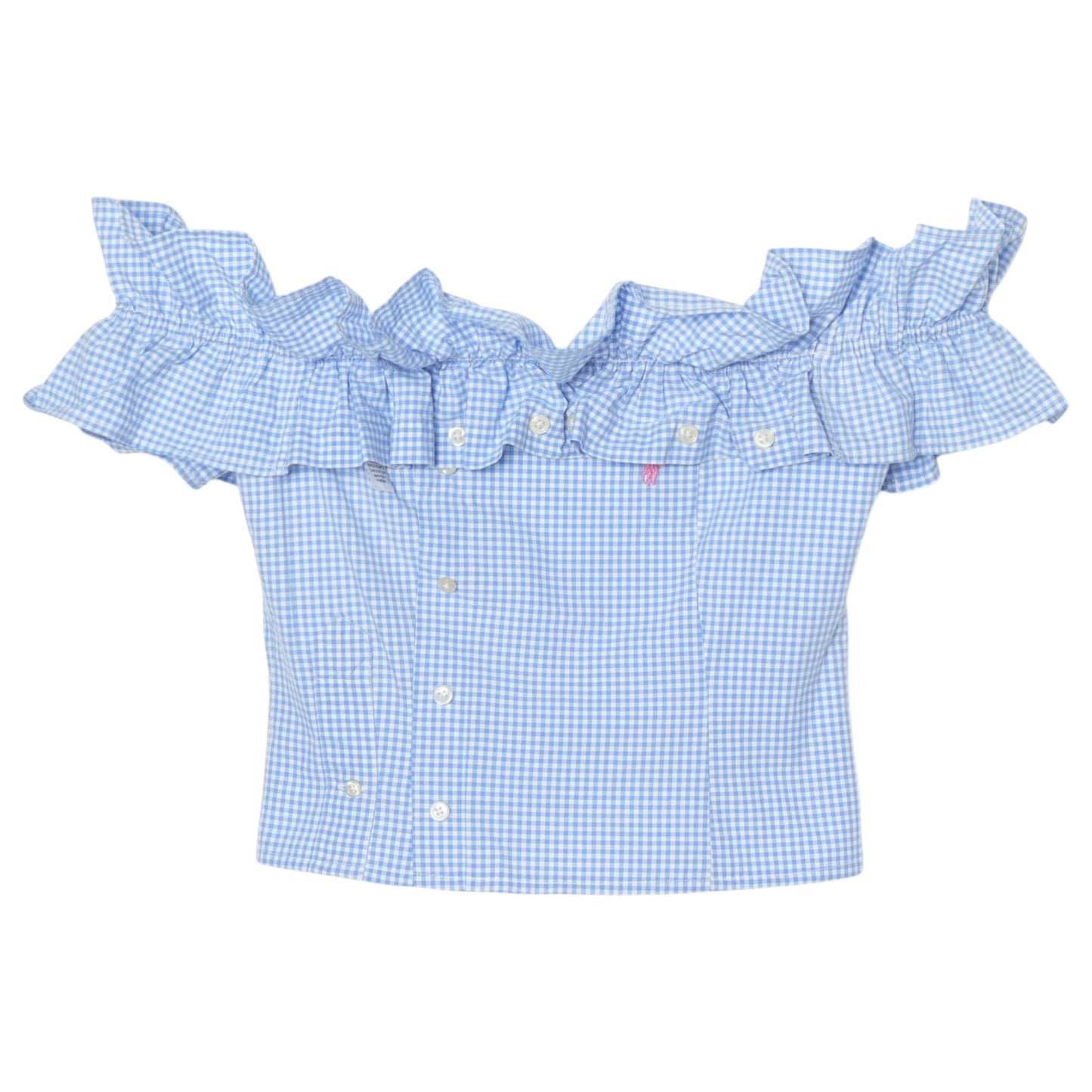 OFF-SHOULDER PEPLUM TOP / BLUE
