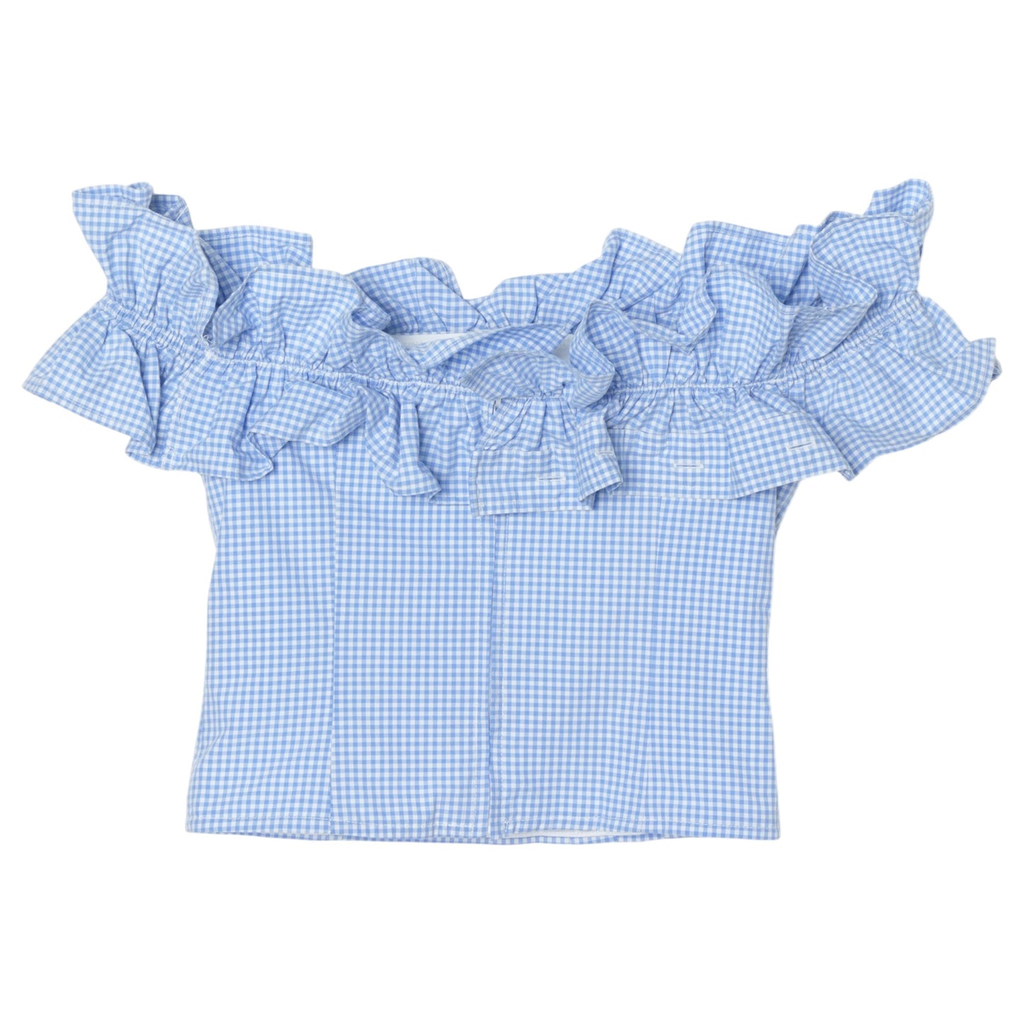 OFF-SHOULDER PEPLUM TOP / BLUE