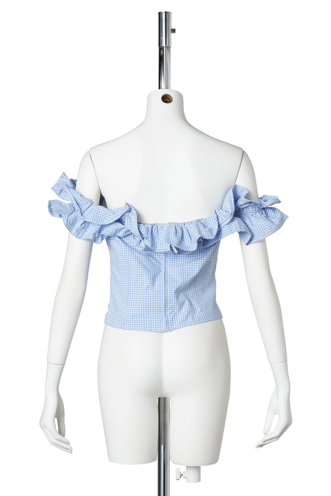 OFF-SHOULDER PEPLUM TOP / BLUE