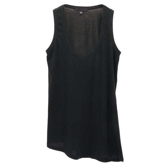 ASYMMETRY LONG TANK TOP / BLACK