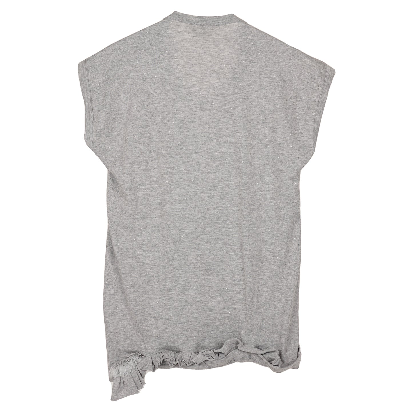 FRILL SLEEVELESS TOP / GREY