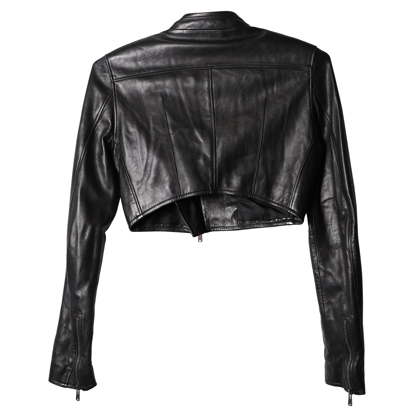 CROPPED BIKER JACKET / BLACK