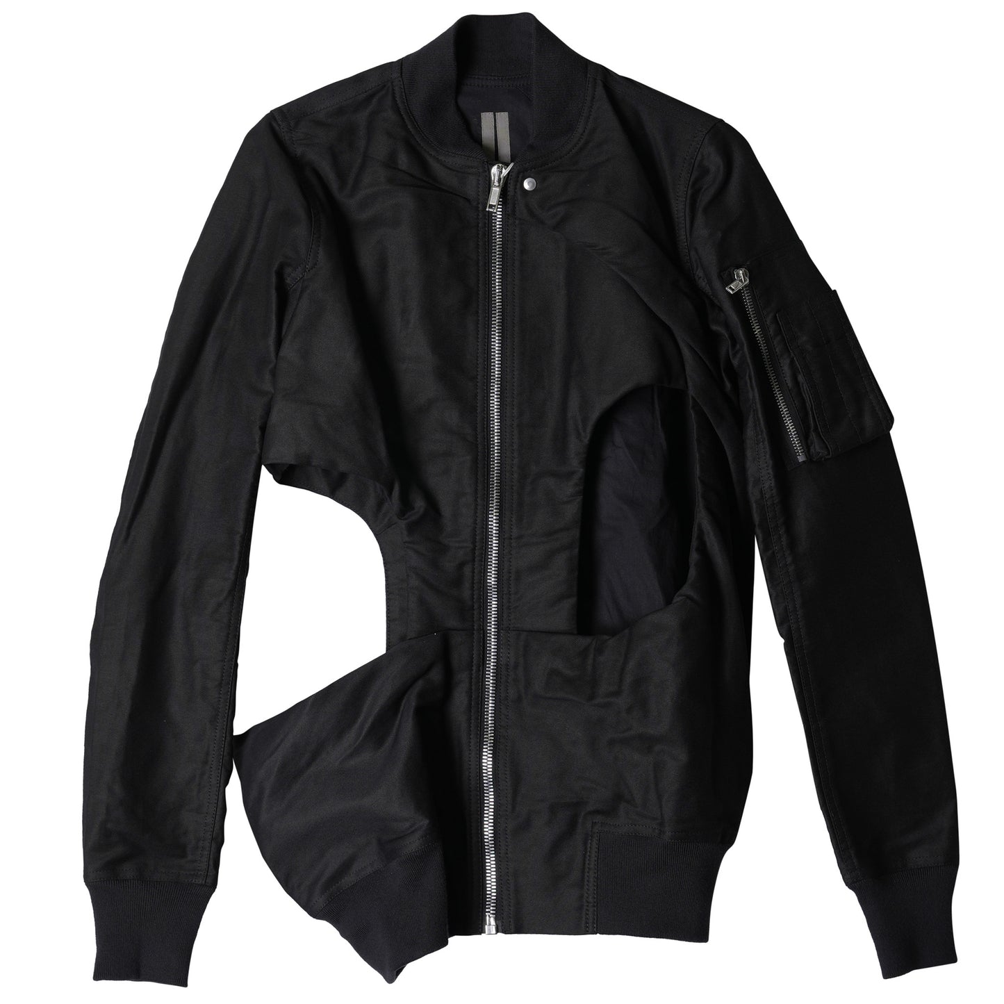 CUT OUT BOMBER JACKET / BLACK