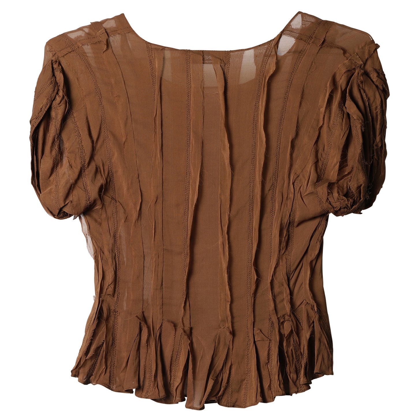 FRILL TOP / BROWN