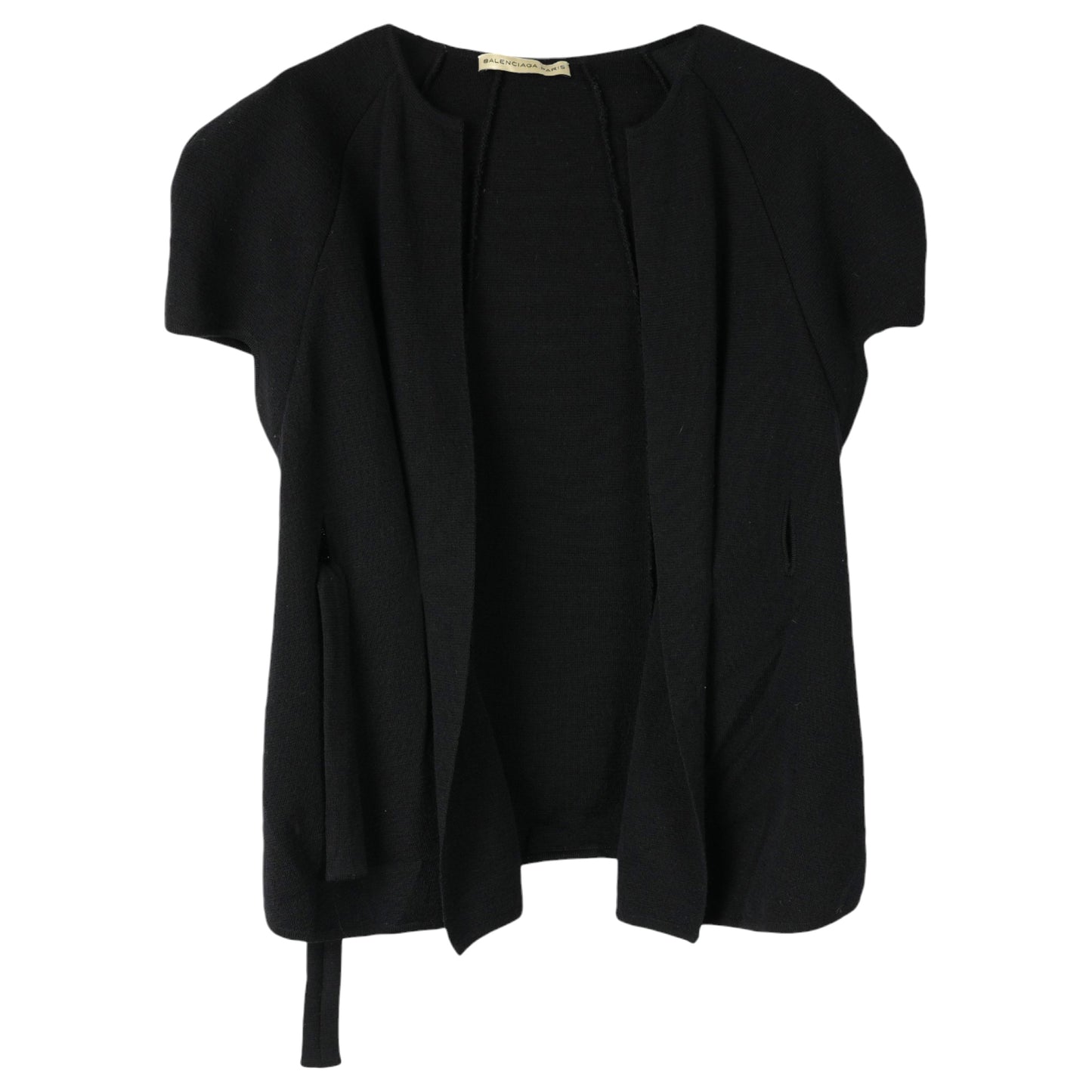 BELTED KNIT VEST / BLACK