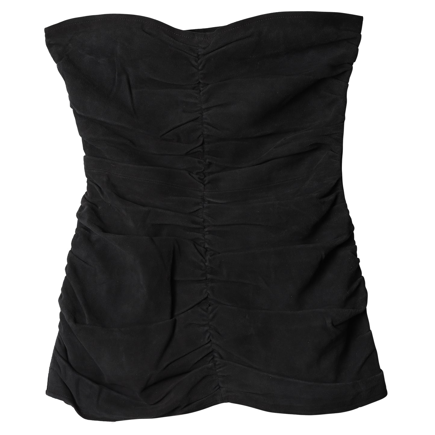 LEATHER BUSTIER / BLACK