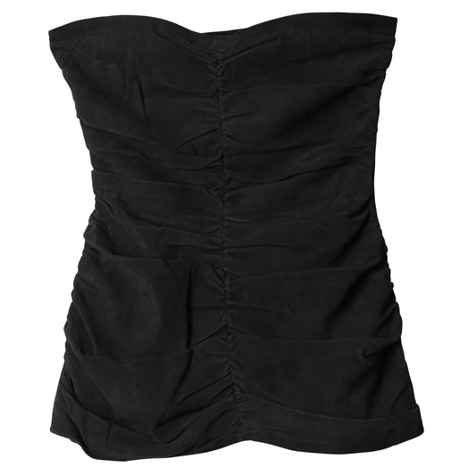 LEATHER BUSTIER / BLACK