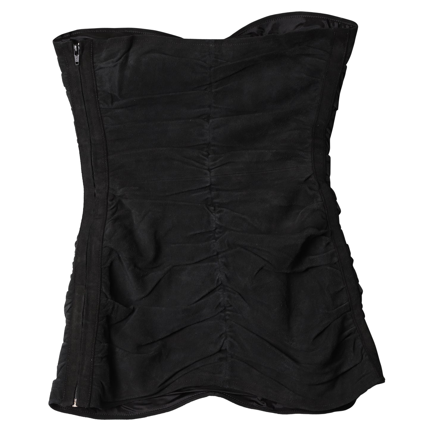 LEATHER BUSTIER / BLACK