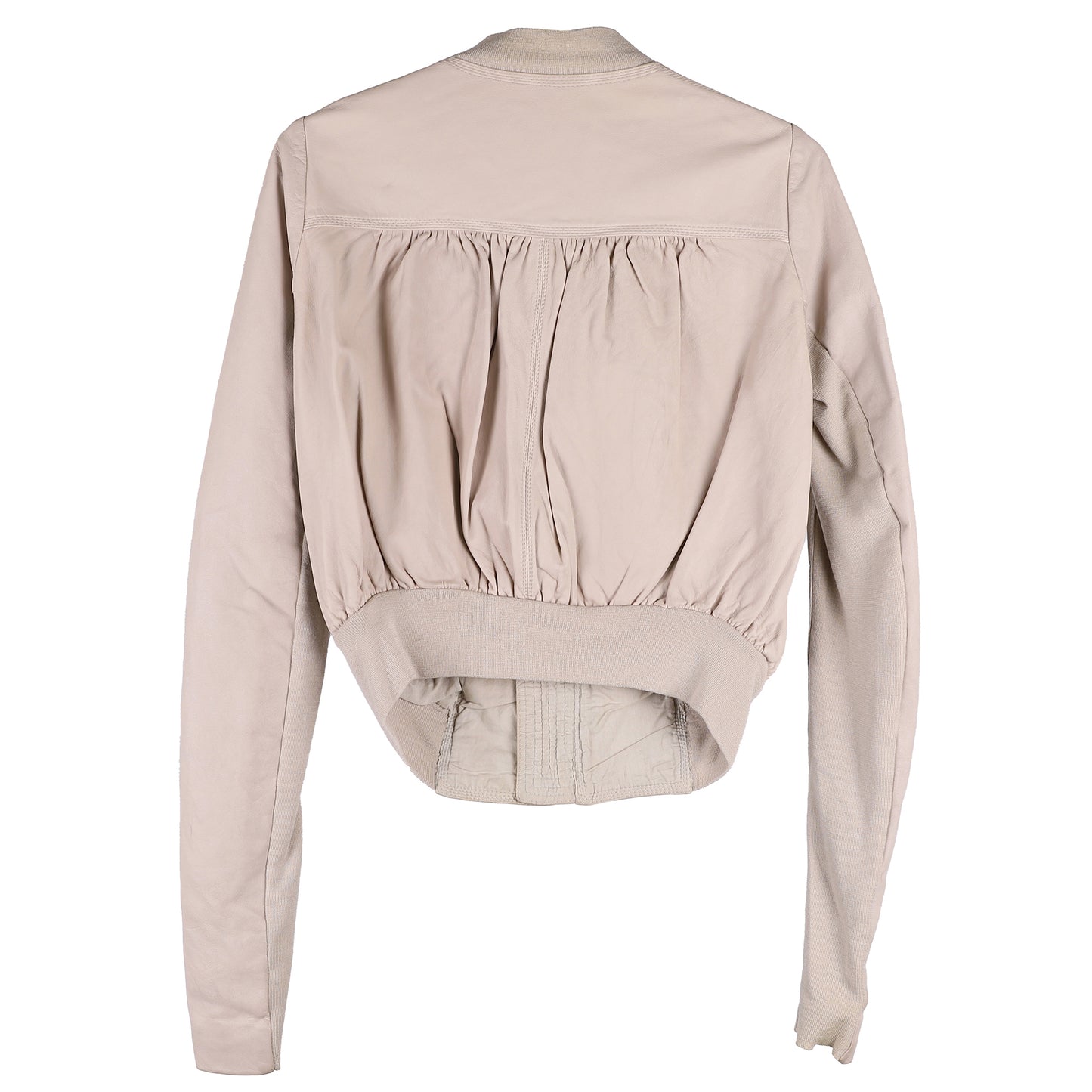 CROPPED LEATHER JACKET / OFF WHITE